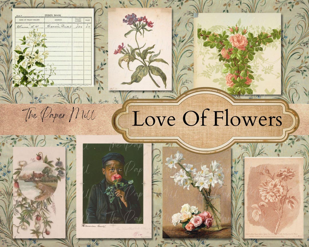 Floral Junk Journal Kit, Vintage Flower Printable Pages (digital ...
