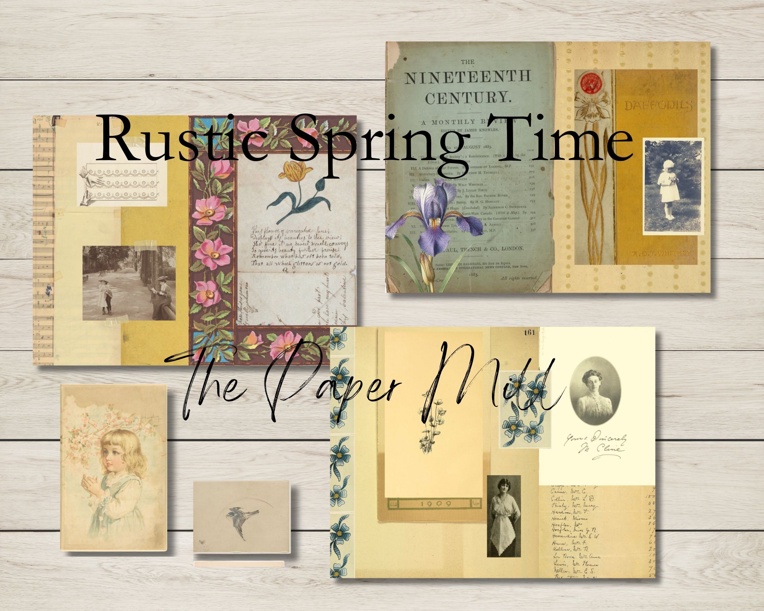 Vintage Rustic Spring Time Printable Collection Digital Download ...