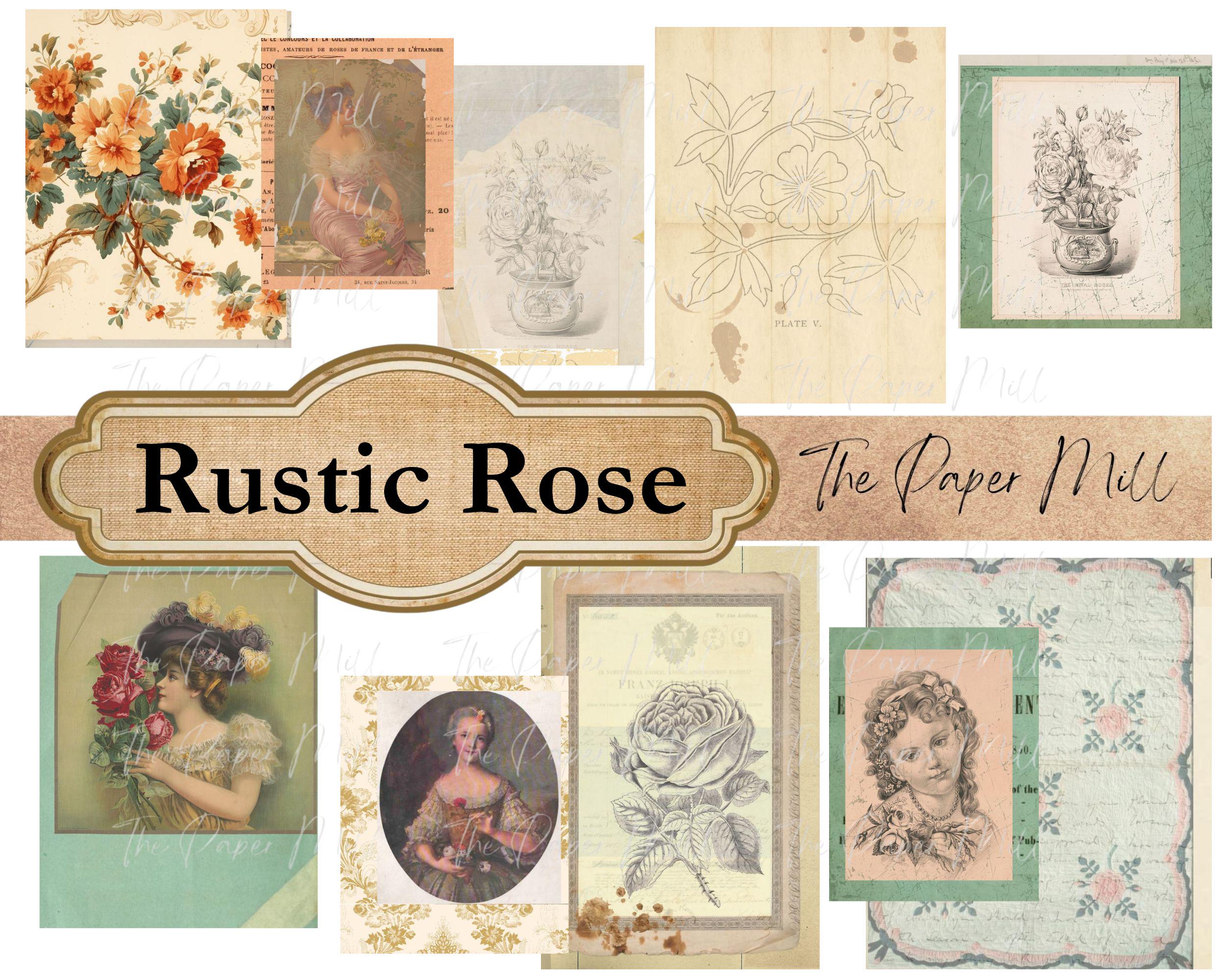 Vintage Rustic Rose Printable Collection - Digital Download - Antique ...