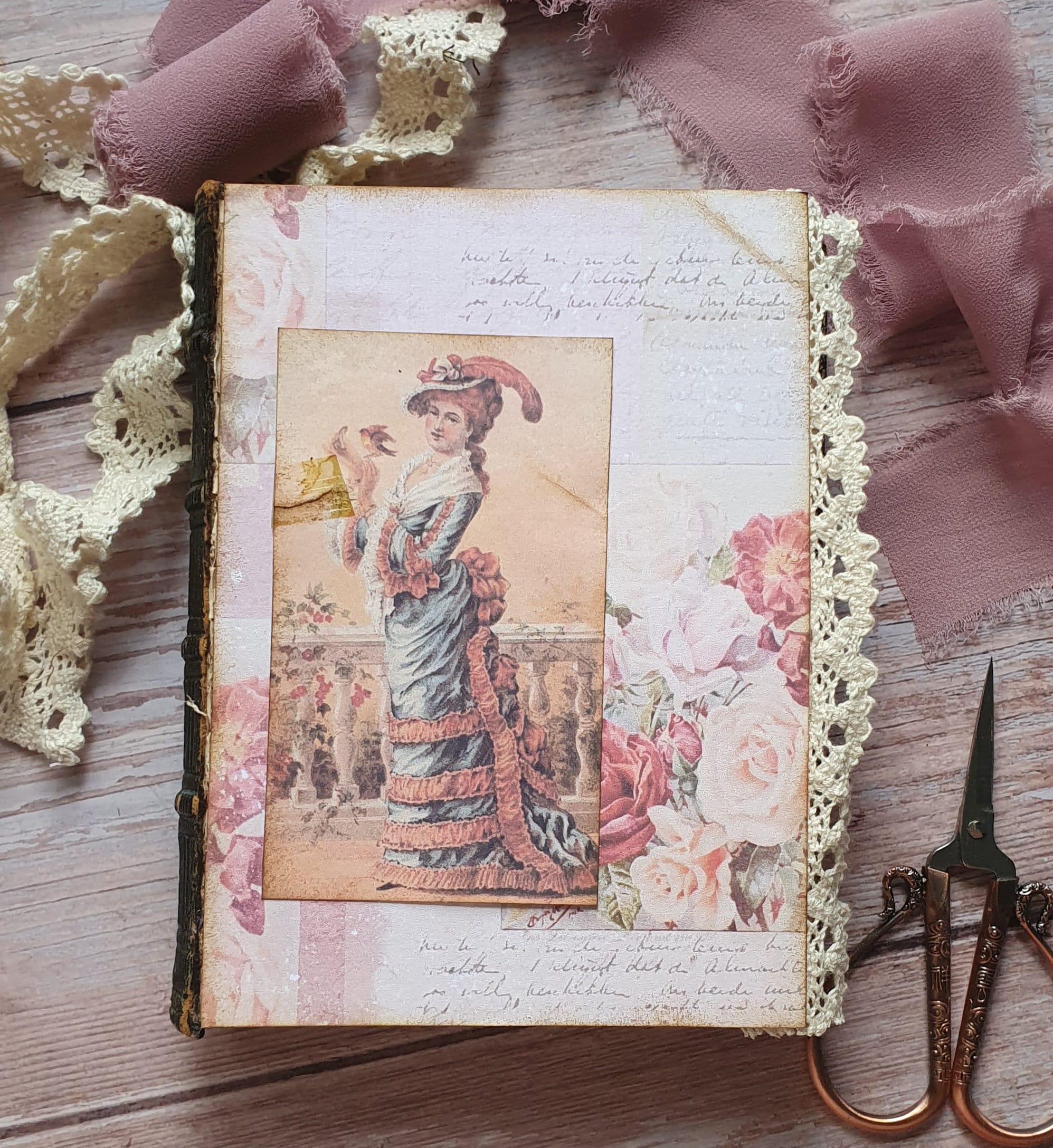 Shabby Pink Rose Printable Collection Floral Pages Digital Download ...