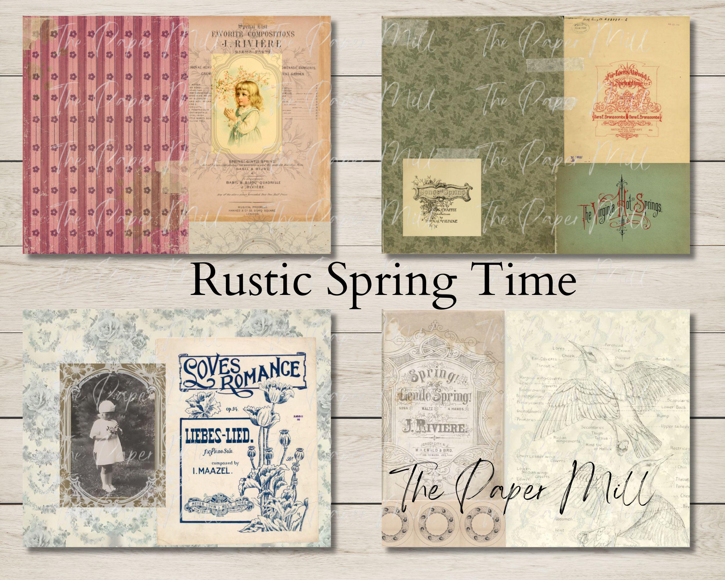Vintage Rustic Spring Time Printable Collection - Digital Download ...