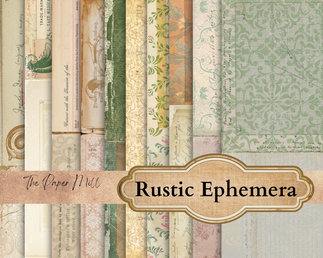 Vintage Rustic Ephemera Printable Collection - Digital Download ...