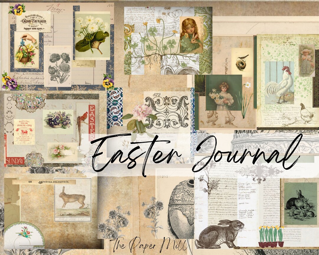 Junk Journal Kit, Easter Vintage Printable Collection - Digital ...