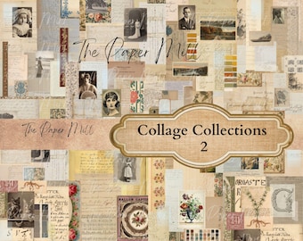 Junk Journal Collage Collections Collection imprimable - Téléchargement numérique - Papiers anciens - Collage pour la journalisation