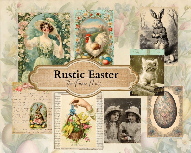 Rustic Easter Printable Collection - Digital Download - Antique Papers ...