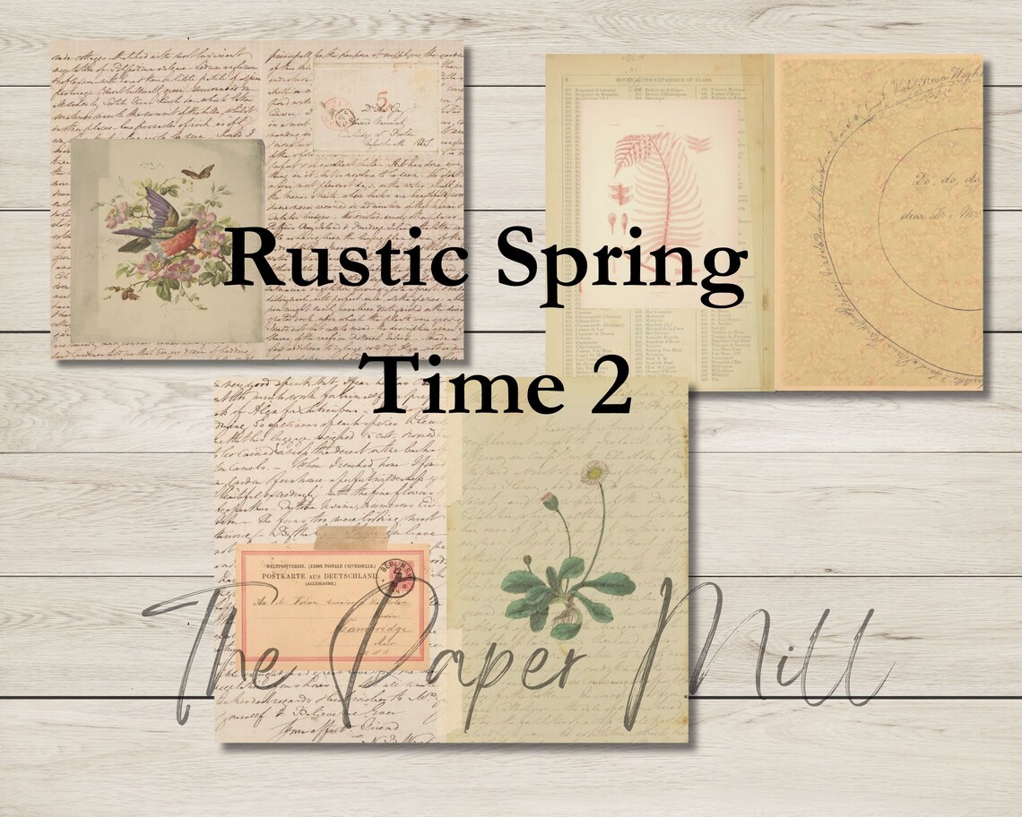 Vintage Rustic Spring Time Printable Collection Digital Download ...