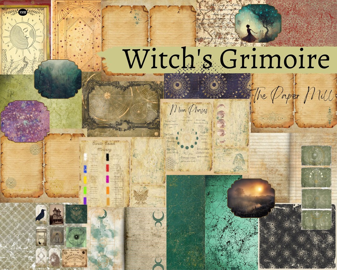 Witch's Grimoire Junk Journal Kit, Grimoire Journal, Junk Journal ...