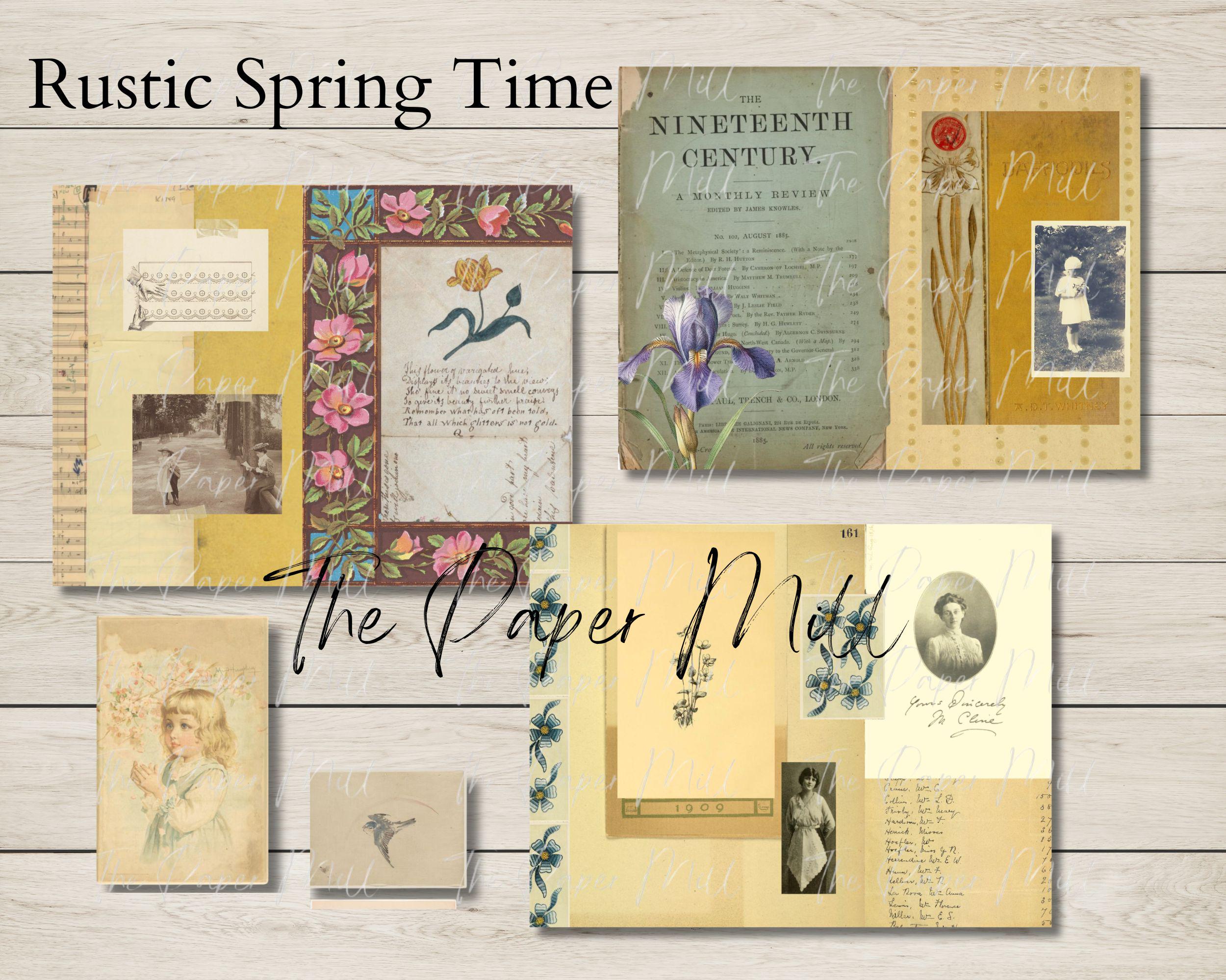 Vintage Rustic Spring Time Printable Collection - Digital Download ...