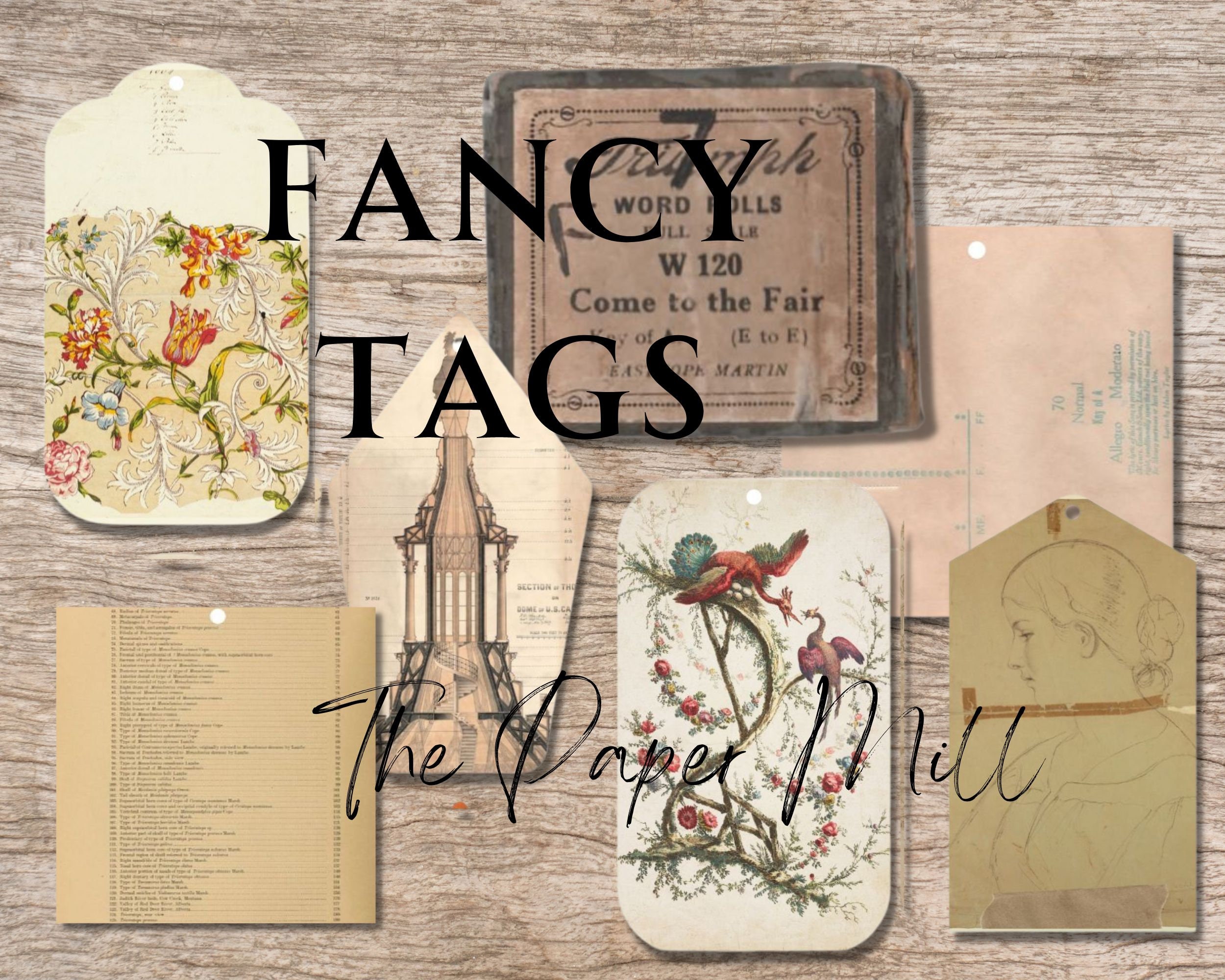 Digital Journal Papers, Fancy Tag Collection - Digital Download ...