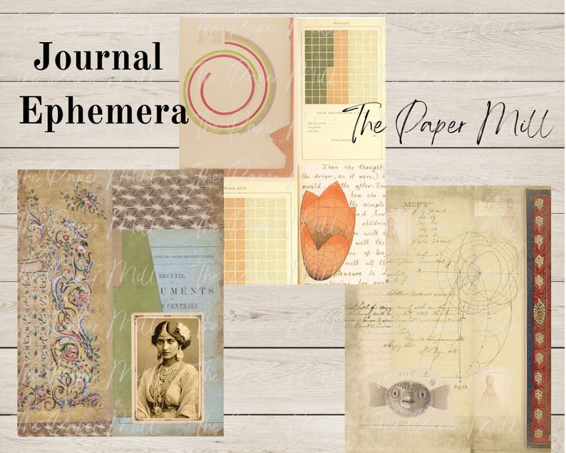 Vintage Ephemera Junk Journal Printable - Digital Download - Antique ...