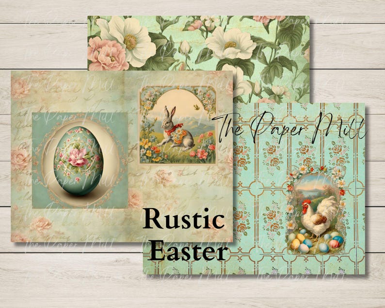 Rustic Easter Printable Collection - Digital Download - Antique Papers ...