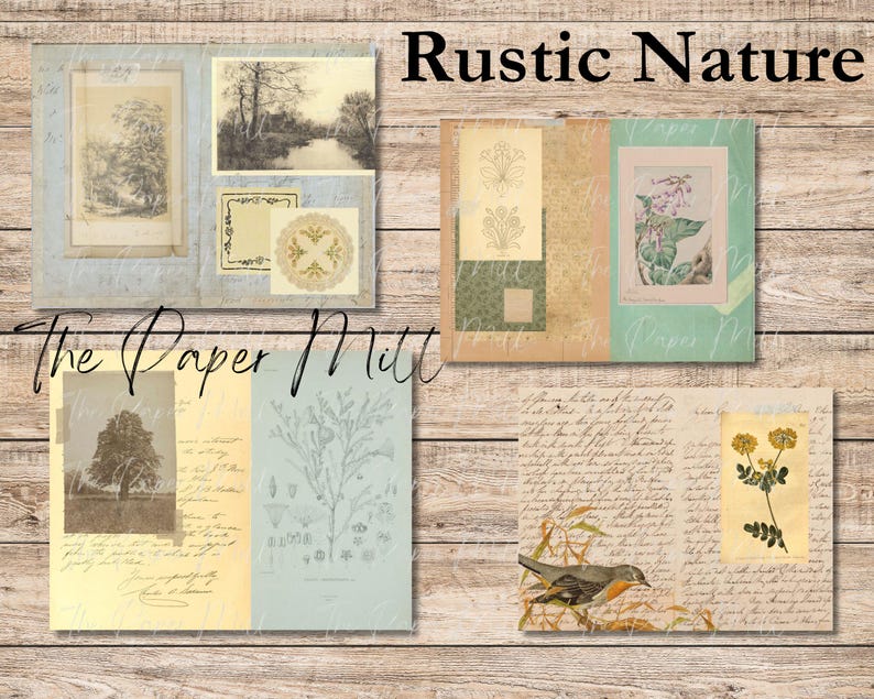 Rustic Ridge Paper Vintage Rustic Nature Printable Collection - Digital Download - Antique ...