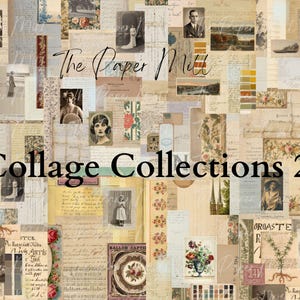 Junk Journal Collage Collections  Printable Collection - Digital Download - Antique Papers - Collage for Journaling