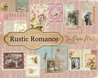 Rustic Romance Printable Collection - Digital Download - Antique Papers - Collage for Journaling