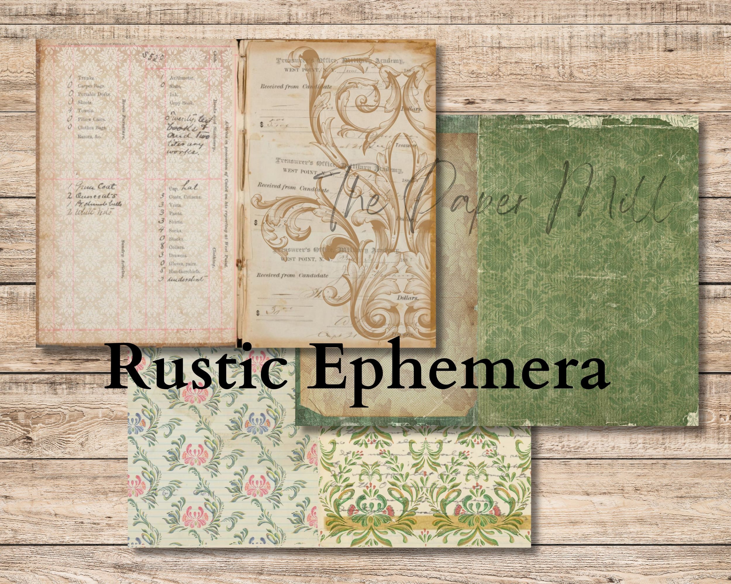 Vintage Rustic Ephemera Printable Collection - Digital Download ...