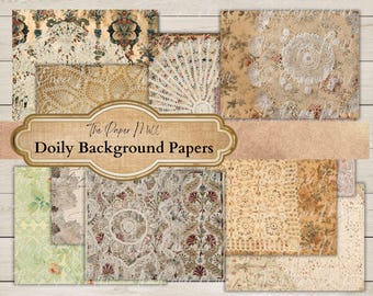 Vintage Doily Lace Papers, Junk Journal Ephemera (Digital Download)