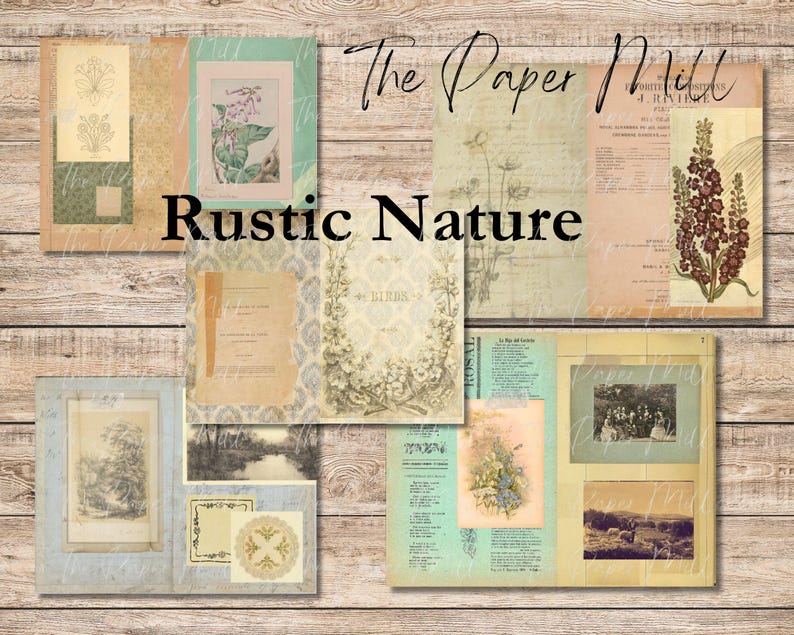 Rustic Ridge Paper Vintage Rustic Nature Printable Collection - Digital Download - Antique ...