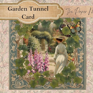 Tunnelbok, Peep Show-låda, DIY-kort för sommarträdgård, Vintage papperspyssel