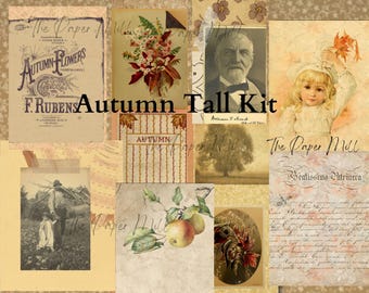 Printable Autumn Journal Kit, Ephemera Embellishments (Digital Download)
