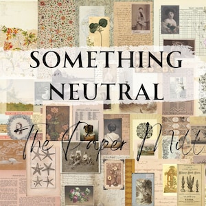 Vintage etwas Neutral Journal, druckbares Vintage Papier, digitaler Download, Collage Sheet, Junk Journal Ephemera, Verzierungen