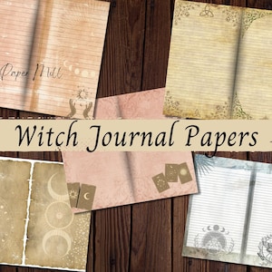 Witch&#39;s Grimoire Junk Journal Kit, Digital Journal Prompts, Junk Journal Printable paper, Scrapbook , Book of Shadows Journal Kit,