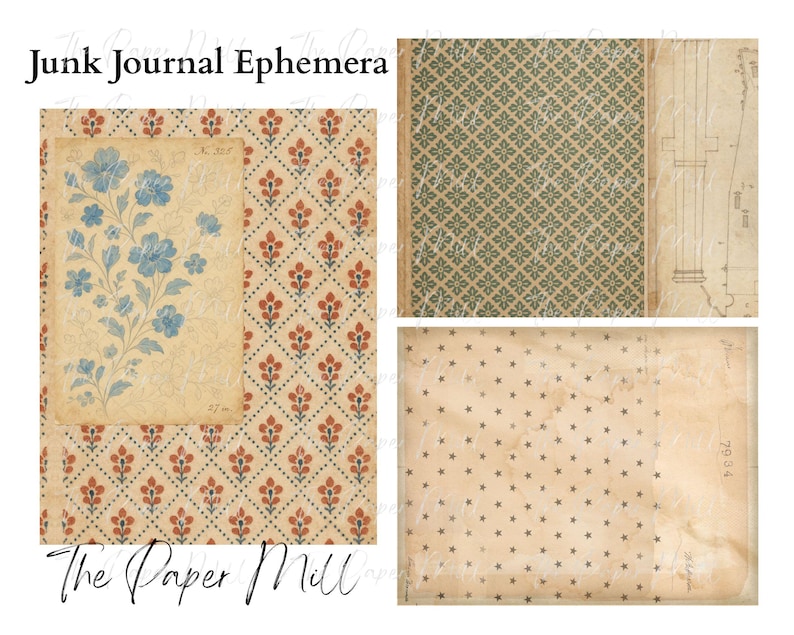 Vintage Junk Journal Printable Collection, Ephemera Antique Paper - Etsy