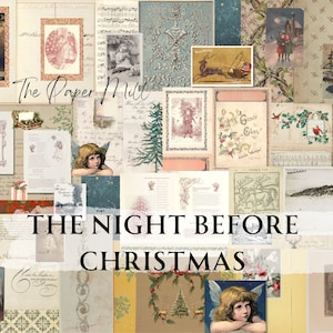 Kit de diario de la noche antes de Navidad imprimible, papeles imprimibles, kit de efímeras de descarga digital, adornos