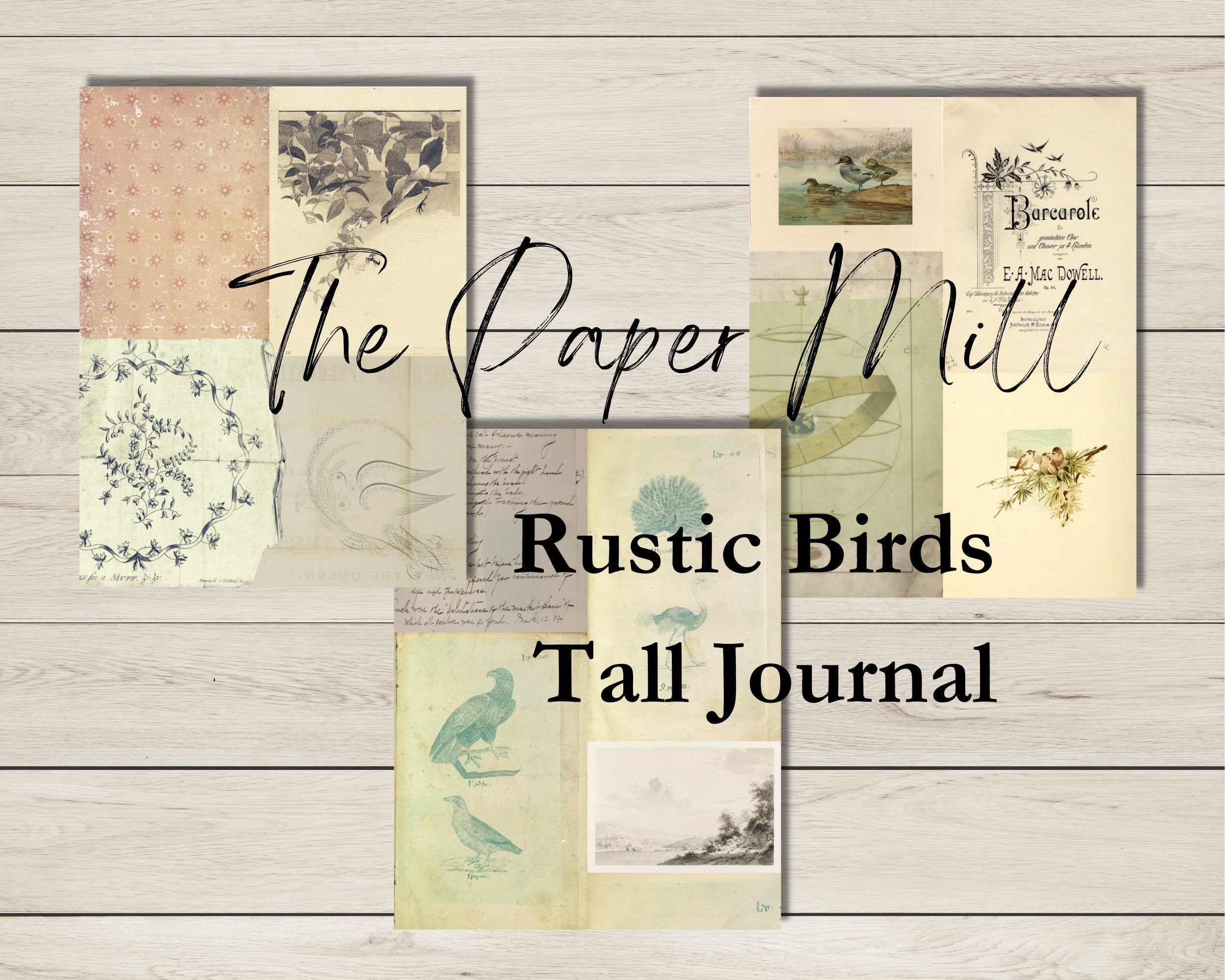 Vintage Rustic Bird Tall Journal Printable Collection - Digital ...