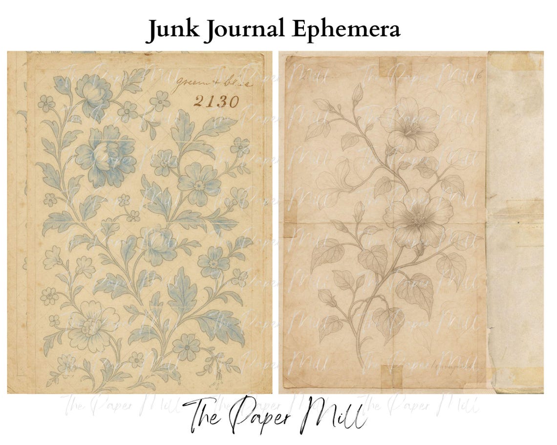 Vintage Junk Journal Printable Collection, Ephemera Antique Paper - Etsy
