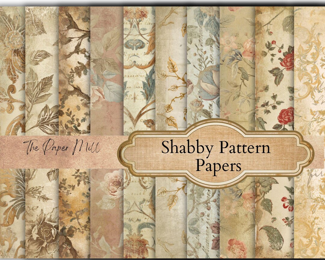 Shabby Floral Pattern Paper, Vintage Junk Journal (digital Download) - Etsy