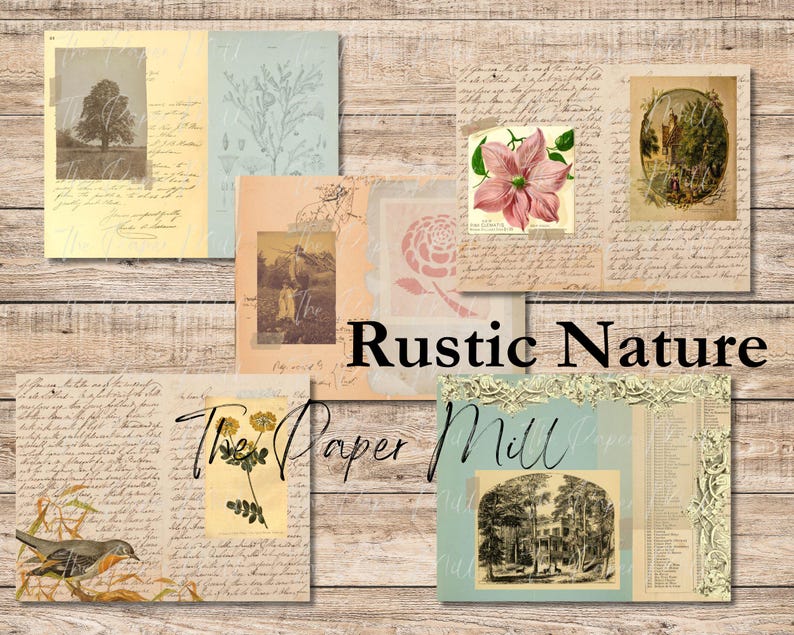 Rustic Ridge Paper Vintage Rustic Nature Printable Collection - Digital Download - Antique ...