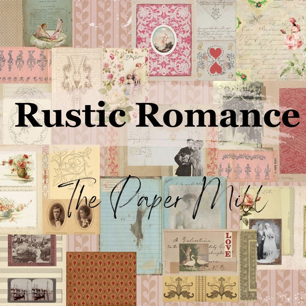 Rustic Romance Printable Collection - Digital Download - Antique Papers - Collage for Journaling