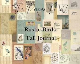 Vintage rustikale Vogel groß Journal Druckbare Sammlung - Digital Download - Antike Papiere - Collage für Journaling