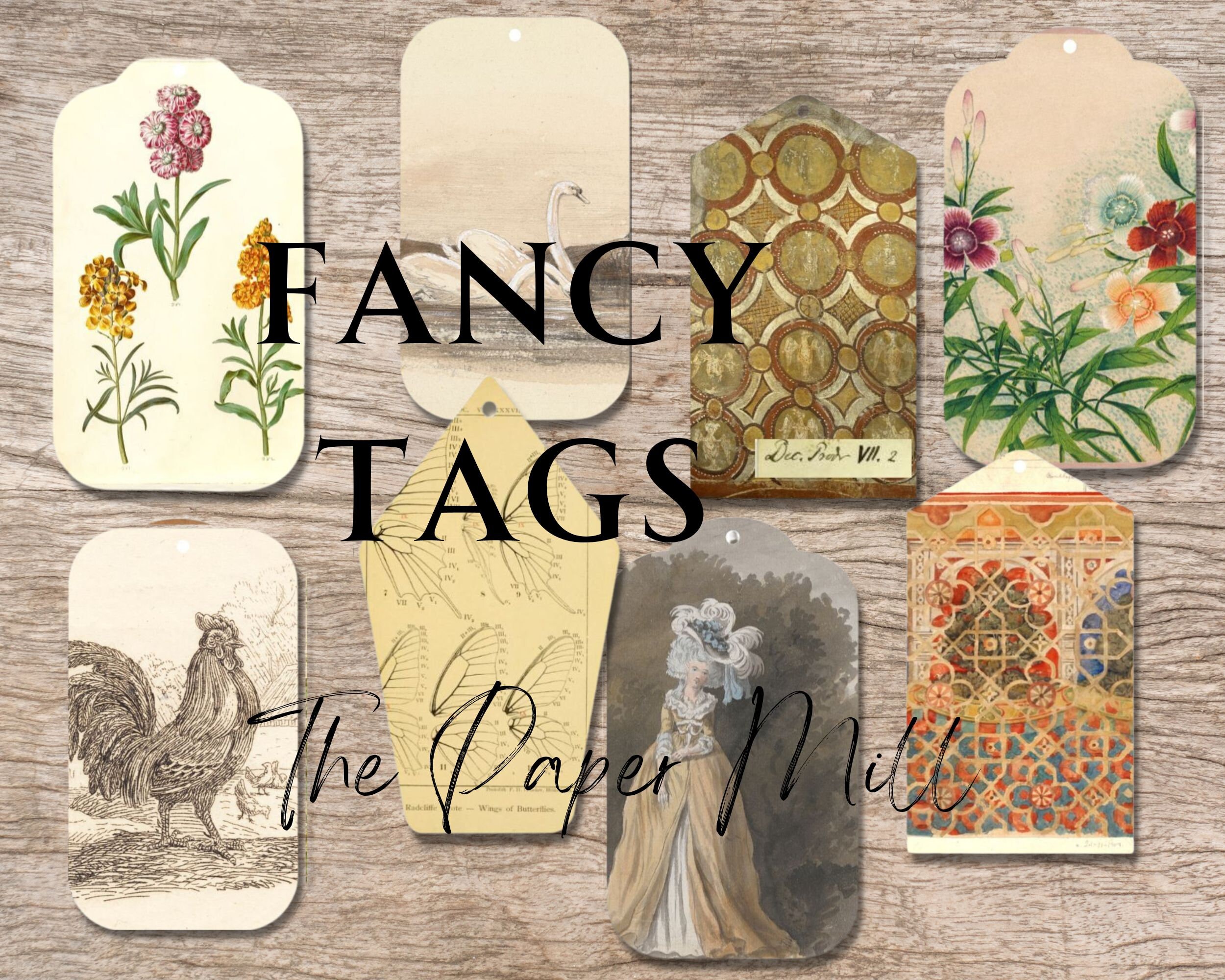 Digital Journal Papers, Fancy Tag Collection - Digital Download ...