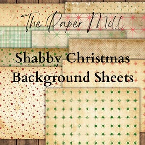 Papiers de fond de Noël minables, Noël vintage, papier numérique, papier de scrapbooking, journal, feuille de collage, TÉLÉCHARGEMENT