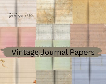 Vintage Journal Papers Junk Journal Kit, Journal Prompts, Grungy Vintage Printable ephemera, floral paper, collage sheets