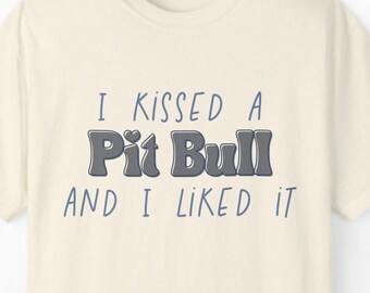 Grappig Pitbull Kisses-T-shirt: T-shirt voor reddingshond bullebak, cadeau pitbull-eigenaar, cadeau Pittie-liefhebber