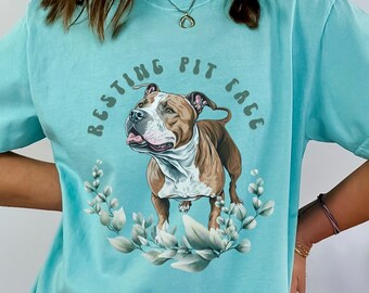 Resting Pit Face T-Shirt: Funny Pitbull Lover Tee