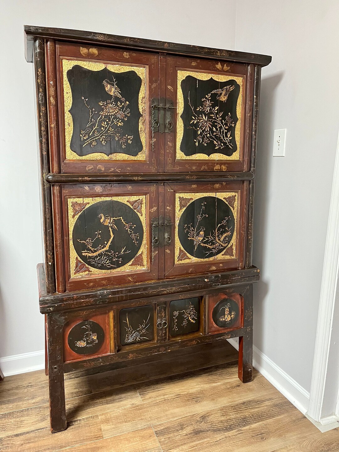 Late 1800s Antique Wedding Dowry Chest Chinoiserie Chinese Etsy