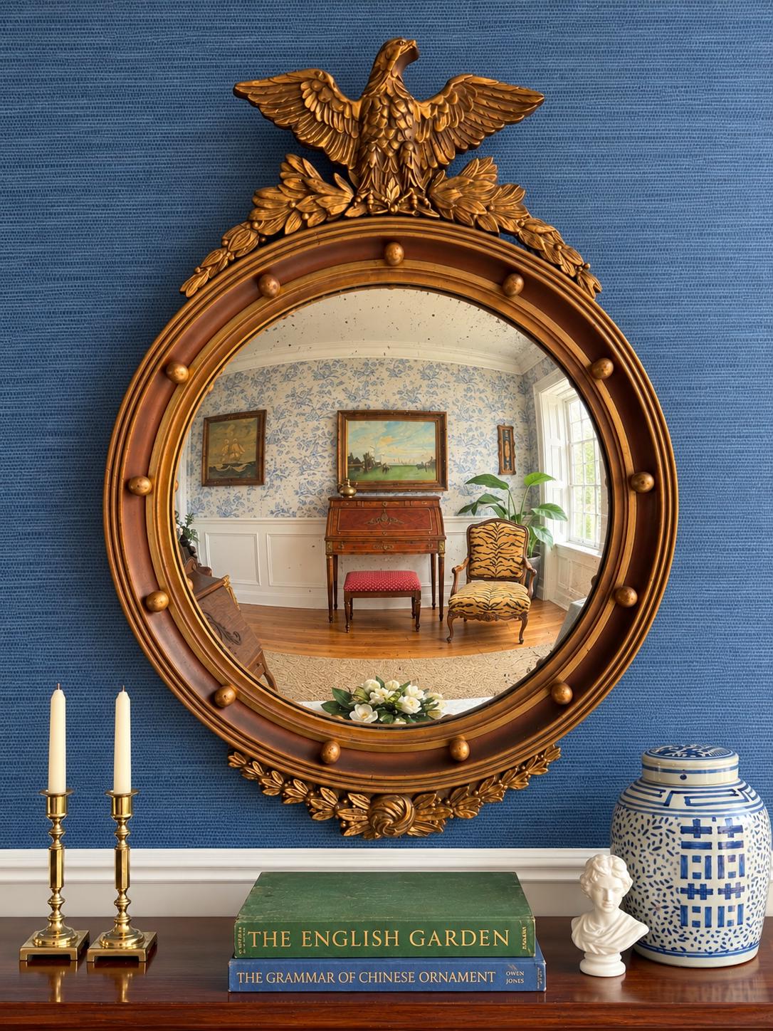 鏡　アンティーク　レトロ　海外製 Vintage Round Convex Mirror - Etsy