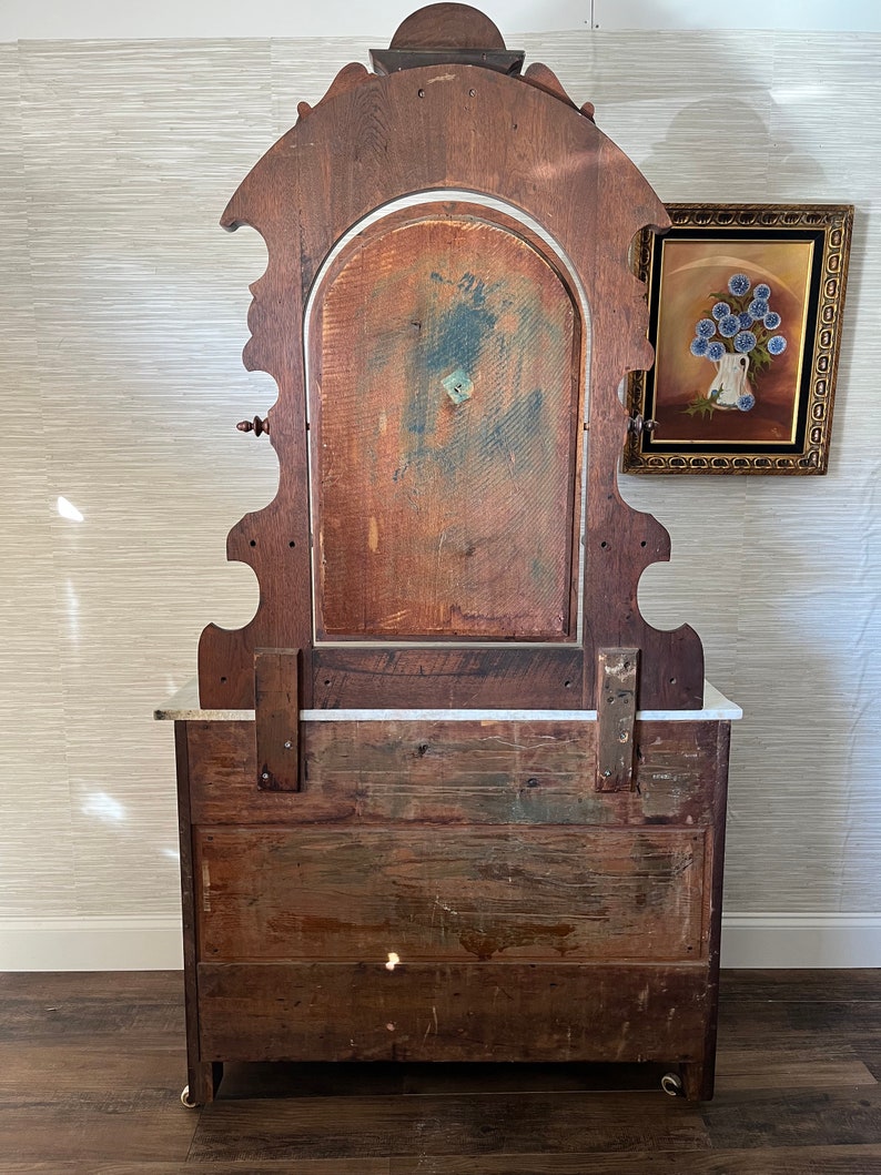 Early 19th Century Eastlake Victorian Dresser With Swivel Mirror and