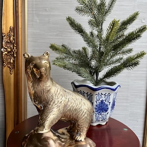 Vintage Brass Bear Animal Figurine Sculpture