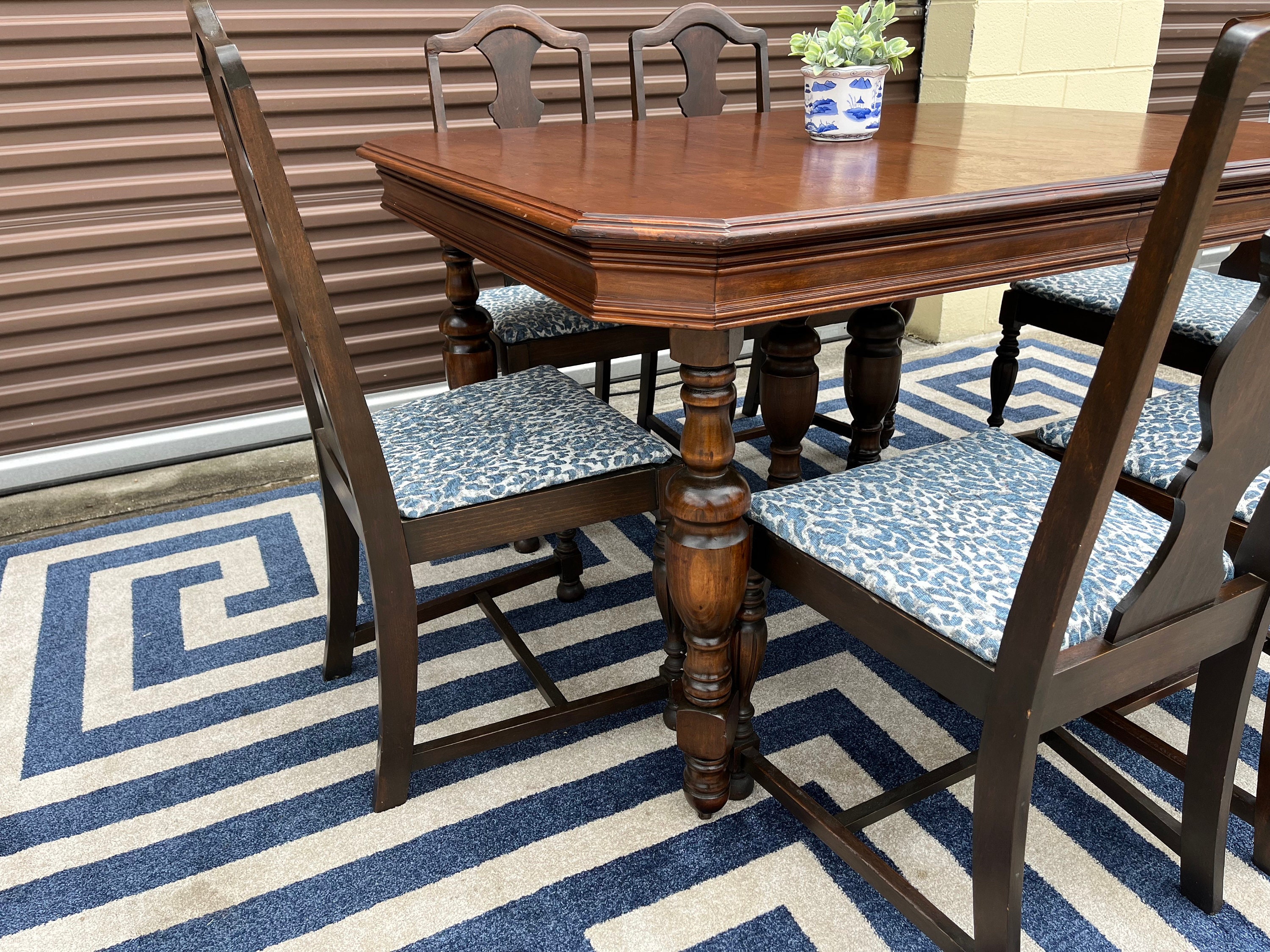 1920s Art Deco Dining Room Set, Table Chairs Sideboard, Venice