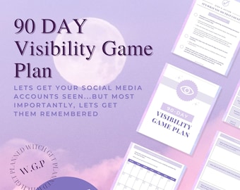 90 Days Of Content Ideas INSTANT DOWNLOAD Goal Planner, Visibility Game Plan, Get Seen On Insta, Digital Download, Printable PDF, A4 & A5
