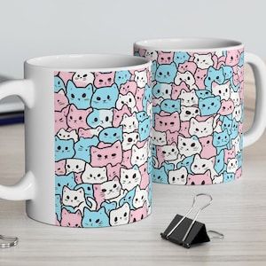 Transgender Pride Cute Cats Ceramic Mug 11oz Trans pride Kitties