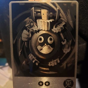 Time Wizard Láser personalizado en tarjetas de aluminio yugioh fan art