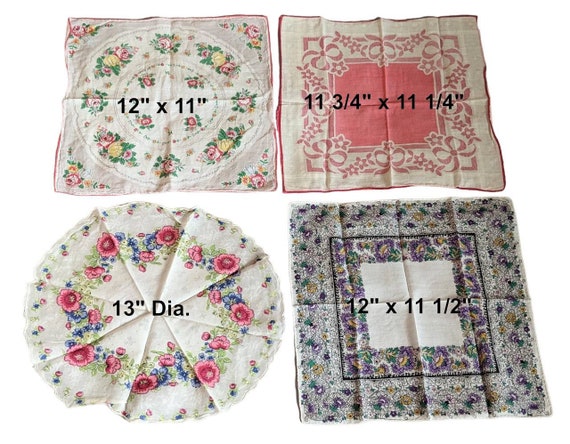 Lot of 4 Vintage Printed Floral Design Handkerchi… - image 7