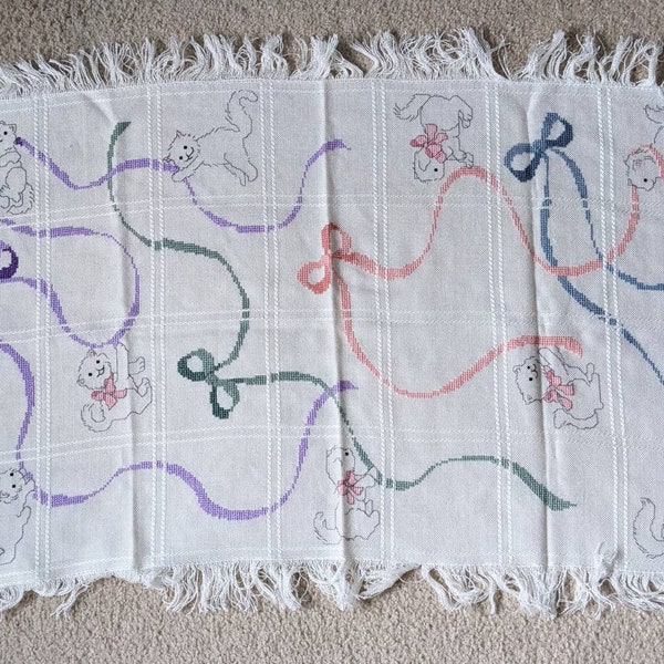 Cross Stitch Afghan Fabric Etsy