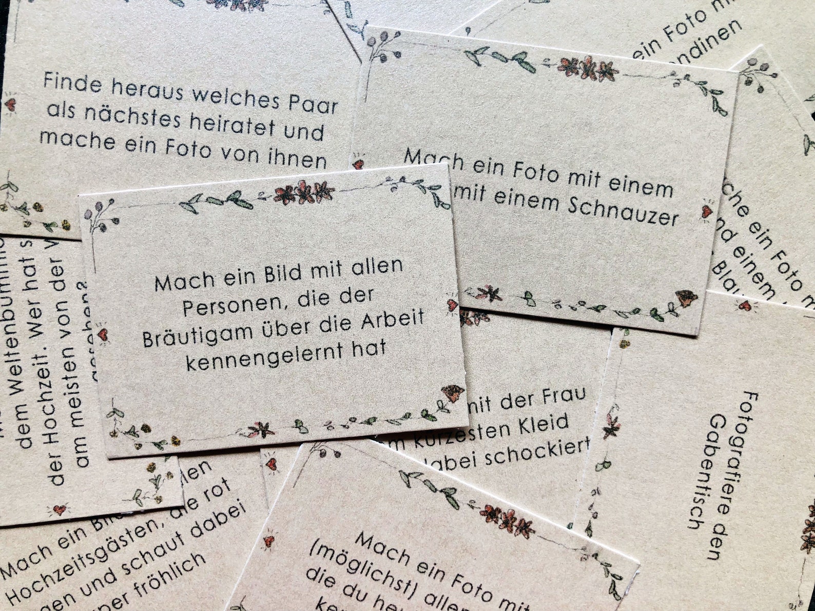 126 Fotoaufgaben zur Hochzeit 18 Blankokarten zum Ausdrucken als PDF