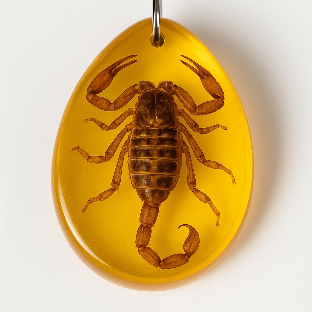 Sfera in resina con inclusione di ambra baltica e ape - Ambra - Meditation - 5 cm - 5 cm